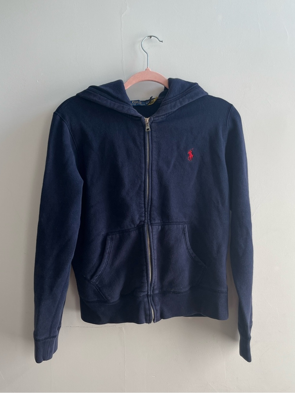 Polo Ralph Lauren Size Medium Navy Blue Zip Up Hoodie